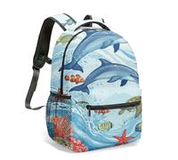 Underwater World Clownfish 40cm Rucksack Backpack Vibrant Tropical Sea Coral Reef Full Print Bookbag School Bag for Kids Teens (05)