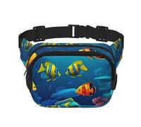 Underwater World Colorful Fishes Fanny Pack Adjustable Crossbody Bag Large Waist Bag Travel Belt Bag Unisex Bum Bag