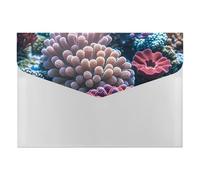 Underwater World Coral File Folder, Plastic Accordion File Folders with 6 Pockets, Expanding File Organizer with Snap Closure, Portable Document Paper Organizer, Office Supplies Filing Folders