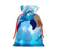 Underwater World Fish Print Drawstring Bags Burlap Gifts Bag With Drawstring Gift Bags For Wedding/Party/Festival/Storage