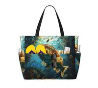 Underwater World Hd Fish Print Large Capacity Travel Bag For Women Beach Tote Bags Duffle Bag,For Travel Gym Vacation
