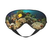 Underwater World Hd Fish Printing Rest Sleep Eye Mask, Soft Eye Mask for Home & Camping, Blocks Light, Comfortable for Most Users
