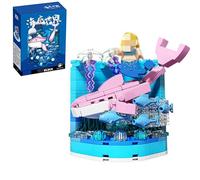 Underwater World Mermaid Building Blocks Set, 220 PCS Dolphin Ocean Animals DIY Construction Toy, DIY Creative Brick Model Kit for Home Decor, Creative DIY Playset for Kids & Adults Aged 6+