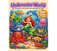 Underwater World: Sea Creatures and Ocean Coloring Book for Kids | Ages 6-8: Fun Underwater Scenes, Cute Ocean Animals, and Easy Coloring Pages for ... Sea Creatures Coloring book Series)