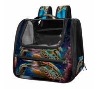 Underwater World Sea Turtle Cat Carrier Backpack - Lightweight Pet Travel Bag for Kitties, Small Dogs & Puppies | Airline-Approved, Anti-Escape Design