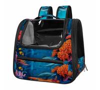 Underwater World Shark Breathable Cat Carrier Backpack - Lightweight Pet Travel Bag for Kitties, Small Dogs & Puppies | Airline-Approved, Anti-Escape Design