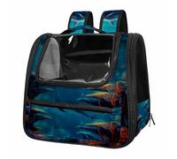 Underwater World Shark Breathable Cat Carrier Backpack - Lightweight Pet Travel Bag for Kitties, Small Dogs & Puppies | Airline-Approved, Anti-Escape Design