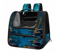 Underwater World Shark Breathable Cat Carrier Backpack - Lightweight Pet Travel Bag for Kitties, Small Dogs & Puppies | Airline-Approved, Anti-Escape Design