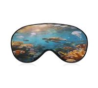 Underwater World Sleep Mask Block Light Eye Sleep Shade Cover Comfortable Lightweight Sleeping Blindfold Soft Breathable Night Eye Cover Adjustable Band Eye Mask for Men Women