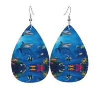 Underwater World Trendy Leather Teardrop Earring Lightweight Bohemian Earrings Set Jewelry Gift For Women Girl