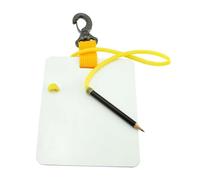 Underwater Writing Dive Slates with Clip and Pencil Underwater Communication 15.3x12.7cm, White, Yellow