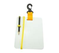 Underwater Writing Dive Slates with Clip and Pencil Underwater Communication 18.3x14.7cm, White, Yellow