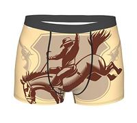 Underwear-Boxer Shorts Wild West Cowboy Rodeo Mens Boxer Shorts Comfort Underpants Regular Mens Boxers Shorts For Gift, Lover, Boy M