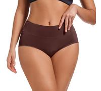 Underwear Bridal High Waist Full Coverage Briefs Soft Breathable Postpartum Panties Stretch Underpants Underwear Women Mesh, brown, XL