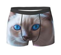 Underwear Briefs Blue Eyed Cat Anti - Chafing Boxer Shorts For Men Breathable Underpants Trunks L