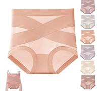 Underwear, Cotton High-Waisted Tummy Control Briefs, Seamless Shaping, Ultra Comfort Shaping Leak-Proof (grapefruit pink,L)