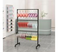 Underwear Display Rack, Bra Stand with Wheels, Clothes Rack, Clothing Store, Retail Shelves, Commercial Hanger for Bikini, Swimwear