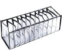 Underwear Drawer Organizer,7/11 Cell Foldable Closet Clothes Dividers Nylon Dresser Compartments Organizers Storage Boxes for Underwear, Panties, Socks, Stockings, Scarves, Ties & Bras (7 Cell-black)