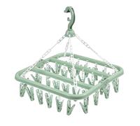 Underwear Dryer Hanger with 32 Clips,Foldable Design Multi-Functional Sock Dryer,Washing Line Sock-hanger,Octopus Clothes Hanger,Washing Line Accessories,for Socks,Underwear,Bras,Baby Clothes (Green)