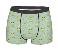 Underwear For Men Green Frog Pink Flower Cute Underpants For Men Smooth Men'S Boxer Briefs Antibacterial Men'S Pants Underwear L