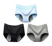 Underwear for Women, 3 Pack Briefs for Women, Cotton Seamless Underwear, Lace Briefs, No Show, Microfiber, Invisible, Breathable, Solid Color, Multiple Packs