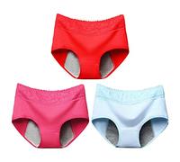 Underwear for Women, 3 Pack Briefs for Women, Cotton Seamless Underwear, Lace Briefs, No Show, Microfiber, Invisible, Breathable, Solid Color, Multiple Packs