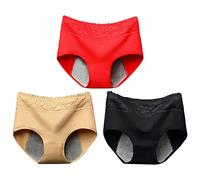 Underwear for Women, 3 Pack Briefs for Women, Cotton Seamless Underwear, Lace Briefs, No Show, Microfiber, Invisible, Breathable, Solid Color, Multiple Packs