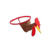 Underwear G-String Men’s Gift Rooster Gift Face Thong Mankini Men's underwear Hairy Underwear Men (Red, One Size)