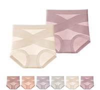 Underwear Leak Proof for Women, Ultimate Comfort Leakproof and Shaping Panties for women, High Waisted Shapewear Underwear (2pcs-2,L)