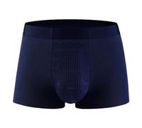 Underwear Men Trunks - Male Underwear Copper Fiber Negative Ion Solid Color Breathable Four Corner Underwear Underwear (Dark Blue, Xxxxl)