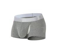 Underwear Mens Boxer Brief with Contour Pouch for Men Mid Waist Jock Strap Athletic Supporters Male Boxer Brief Underwear Comfy Bulge Enhancer Running Hammock Pouch Comfort Classic Grey