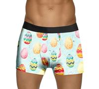 Underwear Men's Festive Boxer Shorts Easter Egg Bunny Swimming Trunks Slim Fit Underwear Print Hipster Retro Shorts Lightweight Comfortable Swimming Shorts Stretch Breathable Sports Underwear, R Blue
