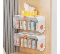 Underwear Organizer Drawer Divider - Punch Free Transparent Rack Cabinet Wardrobe, Wall Mounted Box, Hanging Storage for Bras, Socks, Neck (White)