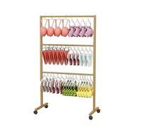 Underwear Rack Display Stand - Portable 3-Tier Shelves with Wheels for Retail Bra & Panty Organizer, Ideal for Boutique & Mall Exhibitions