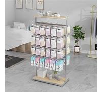 Underwear Racks with Metal Pipes Modern Floor Standing Clothes Display Racks Hanging Clothes,4-tier Garment Rack With Wood Shelves for Bedroom Living Room Cloth Store Boutique