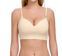 Underwear Red Soft Women's Everyday Bra with Strong Support Slave Outfit Women, beige, L