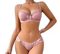 Underwear Set Red Underwear with Underwire Underwear Non-Slip Sense Bra Lingerie Women Blue, pink, S