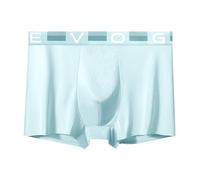 Underwear Shorts, No Ride Up Ice Silk Underwears Thin Breathable Anti Chafing Skin Friendly Loose Fit Mid Waist Trunks Underpants Mens Boxer Men's Pants Birthday (L, Light Blue)