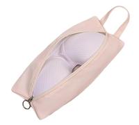 Underwear Travel Bag - Multifunctional Packing Cube, Portable Toiletry and Cosmetic Bag | Clothes Organizer Bag, Packing Cubes for Bra Socks, Lingerie (10.6 x 3.9 x 3.9 inches) (Grey, Pink, Beige)