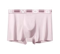 Underwear Trunks, No Ride Up Ice Silk Underwears Thin Breathable Anti Chafing Skin Friendly Loose Fit Mid Waist Trunks Underpants Mens Plain Boxers Underwear Pants (L, Pink)