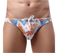 Underwear Trunks Printing Smooth Brief Men's Men's Swimming Briefs Swim Low-Rise Swimwears Tankinis Set Plus Size Swim Shorts and Top Orange