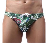 Underwear Trunks Printing Smooth Brief Men's Men's Swimming Briefs Swim Low-Rise Swimwears Tankinis Set Plus Size Swim Shorts and Top Green