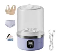 Underwear Washer, Portable Mini Washing Machine, 3D Water Flow Tech&Rotating Pulsator, 3000mah Rechargeable Cordless Washing-Machine for Bra, Underwear, Socks, Baby Clothes (Purple)