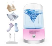 Underwear Washing Machine | Compact Deep Cleans Socks, Baby Clothes, Small Laundry | Portable Mini Washer for Apartment, Dorm, Hotel, Travel & Camping | Quiet Energy-Efficient (Pink-UK)