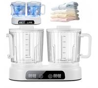 Underwear Washing Machine, Portable Mini Washer Dual Tub Design 2.5Lx2 Capacity Rechargeable Type C, with Efficient Drainage, for Travel Hotel Apartment Camping Dorm