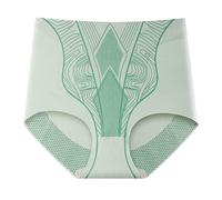 Underwear Women's Thigh Women's Underwear with High Waist, Liquid Ice Silk, No Silk, Compression Underwear for Tummy, Powerful Body Shaping and Underwear Women's Leopard, Mint Green, XXL