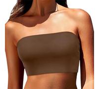 Underwired Bikini Top for Women Plain Bikini Top with Sexy Straps, Perfect for Glamour Photography with Your Smartphone, coffee, L