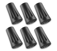 Underwood Aggregator 6pcs 17mm Universal Trekking Pole Rubber Tips, Replacement Ferrules & Tip Protectors for Hiking Walking Sticks on Asphalt Gravel Mountain Terrain