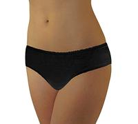 Underworks 20-Pack Womens Disposable 100% Cotton Underwear - for Travel- Hospital Stays- Emergencies - black - Medium