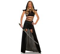 UNDERWRAPS Women's Black Ninja Costume - Sexy Assassin Outfit, Adult Cosplay Costume, Festival Outfits, Couples Costumes, Black, Medium 8-10 US